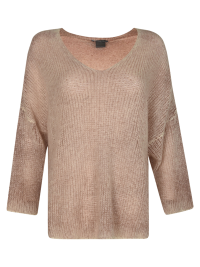 Avant Toi Ribbed Sweater In Pink
