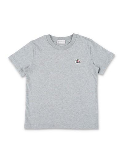 Moncler Kids' Logo Patch T-shirt In Grey