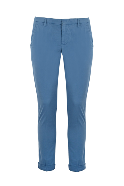 Dondup Gaubert Trousers In Stretch Cotton In Azzurro