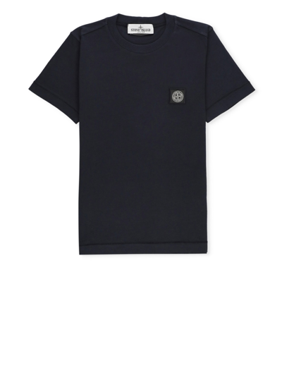 Stone Island Kids' Cotton T-shirt In Black