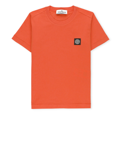 Stone Island Kids' Cotton T-shirt In Red