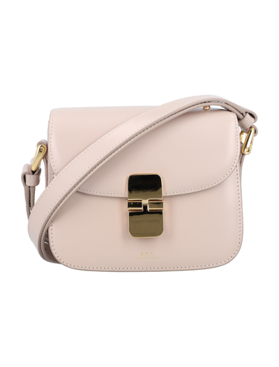Apc Grace Mini Bag Women Grey In Leather In Mixed Colours