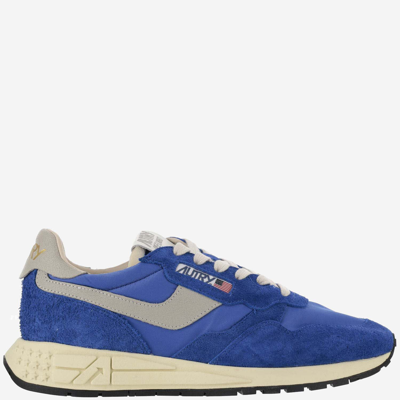 Autry Reelwind Low Nylon And Suede Sneakers In Blue