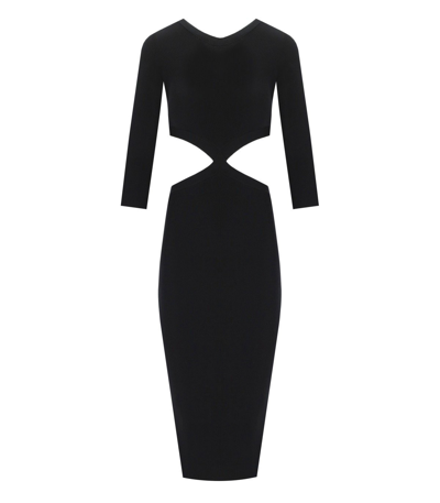 Elisabetta Franchi Black Cut-out Knitted Dress