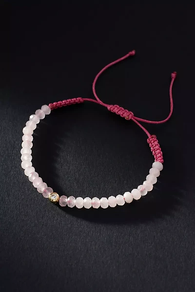 Rachel Reid Jewelry Diamond Bezel And Gemstone Adjustable Bracelet In Pink