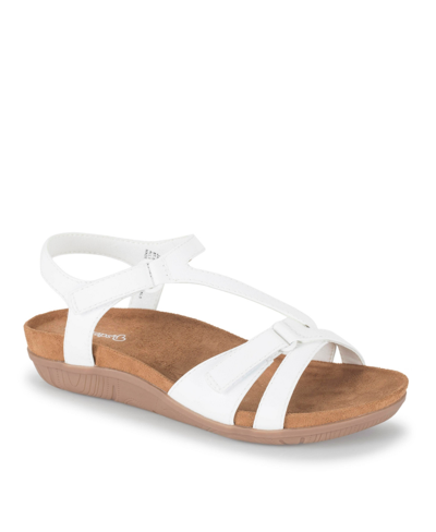 Baretraps Women's Jaxen Asymmetrical Flat Sandals In White