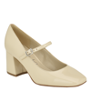 Calvin Klein Women's Jatlee Mary Jane Square Toe Block Heel Mary Janes In Ivory Patent