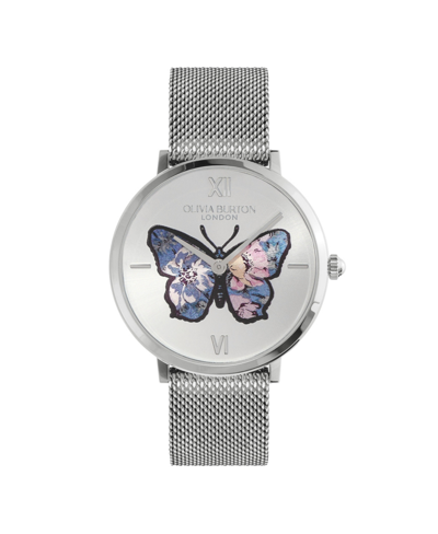 Olivia Burton Women's Signature Butterfly Silver-tone Stainless Steel Mesh Watch 35mm