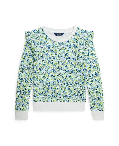 Polo Ralph Lauren Kids' Big Girls Floral Ruffled French Terry Sweatshirt In Alma Floral