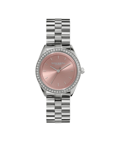 Olivia Burton Women's Bejeweled Silver-tone Stainless Steel Watch 34mm