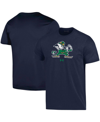 Under Armour Men's  Navy Notre Dame Fighting Irish School Mascot Logo Performance Cotton T-shirt