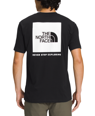 The North Face Men's Box Logo Crewneck Short-sleeve T-shirt In Tnf Black,white