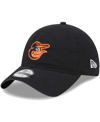 New Era Little Boys And Girls  Black Baltimore Orioles Team 9twenty Adjustable Hat In Black