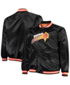Mitchell & Ness Men's  Black Phoenix Suns Big And Tall Hardwood Classics Raglan Satin Full-snap Jacke In Black