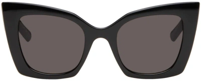 Saint Laurent Sl 552 Black Sunglasses In 001 Shiny Black