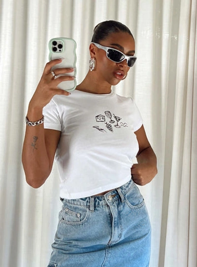 Princess Polly Lower Impact Better Together Tee In White