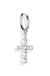 DOLCE & GABBANA CRYSTAL CROSS SINGLE HOOP EARRING