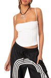 Edikted Juno Corset Crop Camisole In White