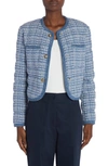 Moncler Eliadi Cotton-blend Down Jacket In Light Blue Tweed