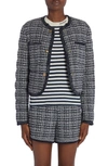 Moncler Eliadi Tweed Jacket In Navy