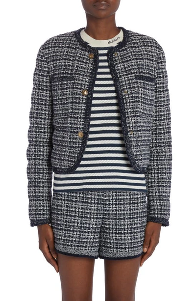 Moncler Eliadi Tweed Jacket In Blue