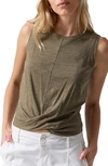 SANCTUARY TWISTED COTTON BLEND SLUB JERSEY TANK