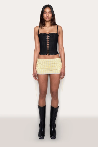 Danielle Guizio Ny Cotton Scallop Corset In Black