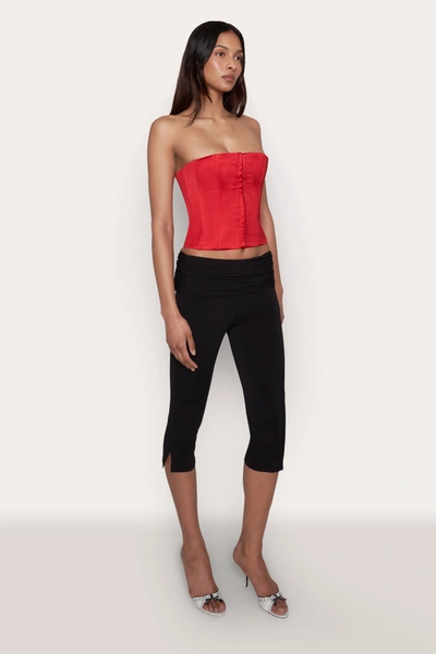 Danielle Guizio Ny Satin Corset In Poppy