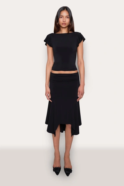 Danielle Guizio Ny Soffiano Skirt In Black