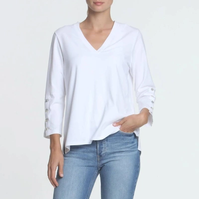 Hinson Wu 3/4 Sleeve Christy Tailored Knit Top In White