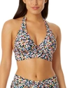 ANNE COLE MARILYN BANDED HALTER TOP