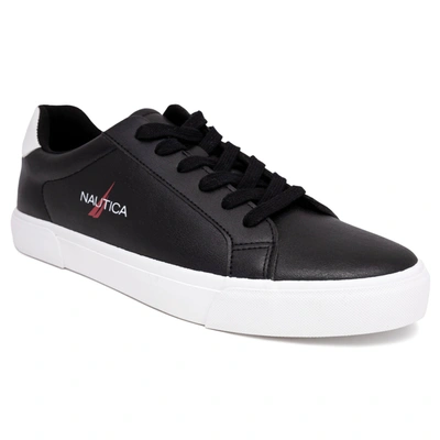 Nautica Mens Logo Lace-up Sneaker In Black