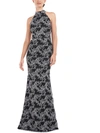 JS COLLECTIONS WOMENS MESH EMBELLISHED EVENING DRESS
