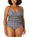Anne Cole Trim Insert Tri One-piece In Black