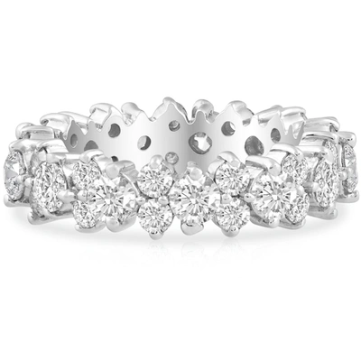 Pompeii3 3 1/4ct Diamond Eternity Ring Lab Grown Wedding Stackable Band 14k White Gold In Multi