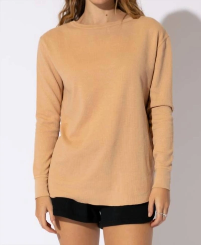 Suburban Riot Maria Thermal Top In Sand In Beige