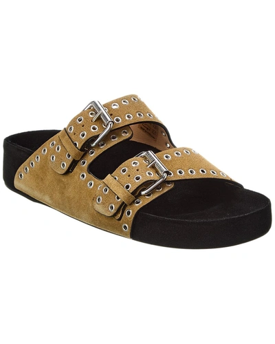 Isabel Marant Lennyo Suede Leather Sandals In Brown