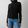 White + Warren Essential Cashmere Turtleneck Sweater In Black In Black