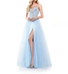 COLORS DRESS BEADED BODICE BALL DRESS IN TURQUOISE