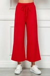 See And Be Seen Hamptons Textured Cropped Wide Pants In Red