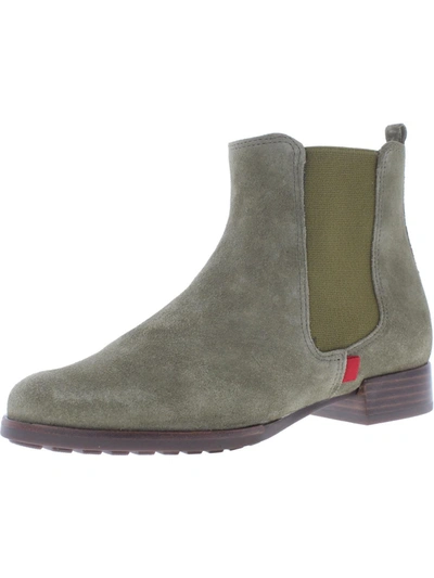 Marc Joseph Union Sq Womens Suede Slip-on Ankle Boots In Green