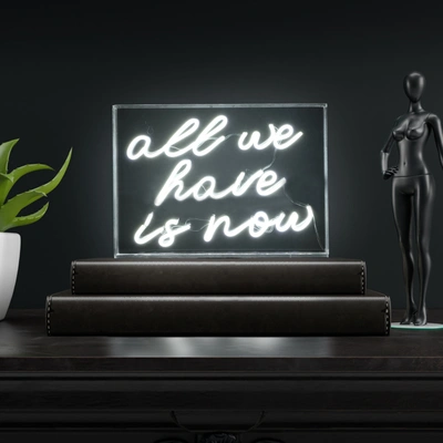 Jonathan Y All We Have Is Now 14" X 10" Contemporary Glam Acrylic Box Usb Operated Led Neon Light