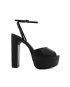 Billini Romara Platform Heels In Black Satin In Black