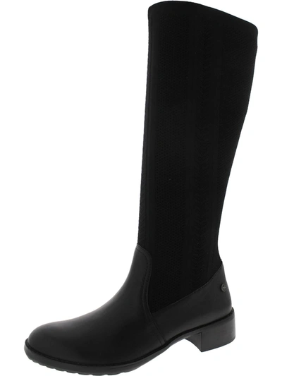 Aetrex Belle Womens Leather Pull On Knee-high Boots In Black