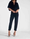 Elan Velvet Jumpsuit In Midnight Blue In Blue