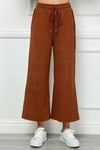 See And Be Seen Textured Cropped Wide Pant In Rust In Multi