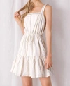 Storia Striped And X Print Dress In Ivory In Multi