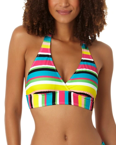 Anne Cole Marilyn Banded Halter Top In Multi