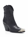 FREE PEOPLE BRAYDEN WESTERN ANKLE BOOTS IN BLACK