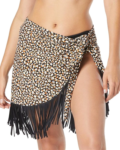 Coco Reef Entice Fringe Sarong Cover Up In Black